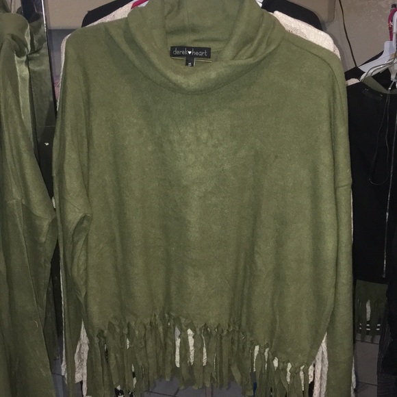 Cowl neck longsleeve Fringe sweater - Picture 4 of 5